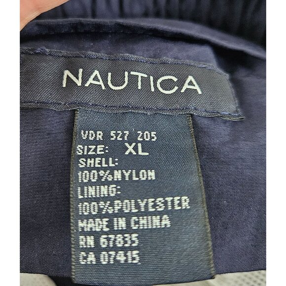 Nautica Mens XL Colorblock Pocket Swim Shorts Navy/Orange/Beige Mesh Lining - Picture 8 of 9